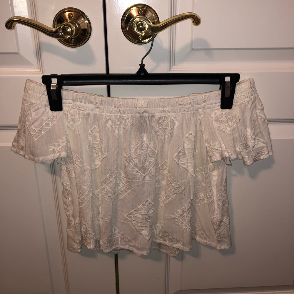 Off the shoulder white crop top